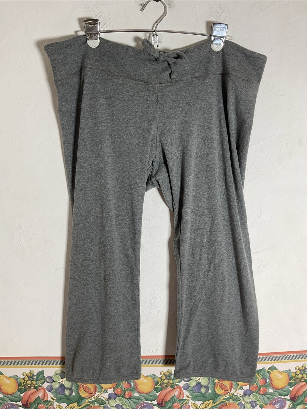 BELLA Heather Gray Drawstring Waist Wide Leg Lounge Sweatpants Size 2XL